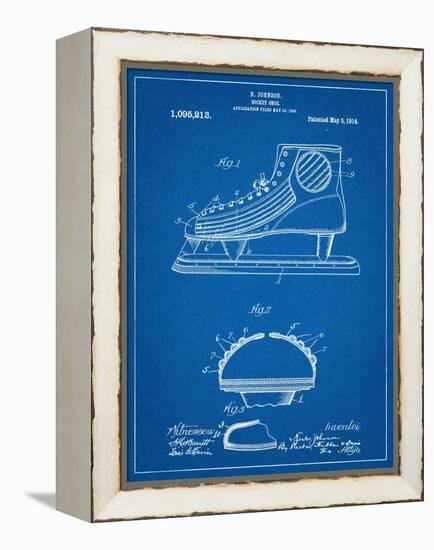 Hockey Shoe Patent-null-Framed Stretched Canvas