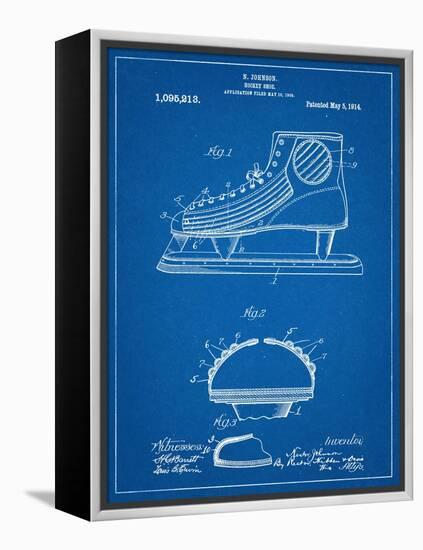 Hockey Shoe Patent-null-Framed Stretched Canvas