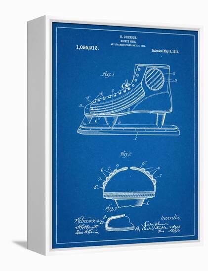 Hockey Shoe Patent-null-Framed Stretched Canvas