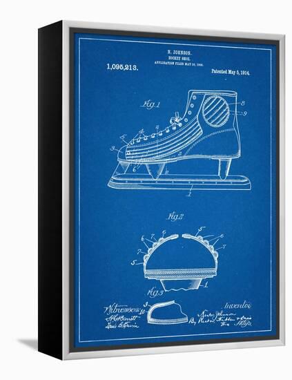 Hockey Shoe Patent-null-Framed Stretched Canvas