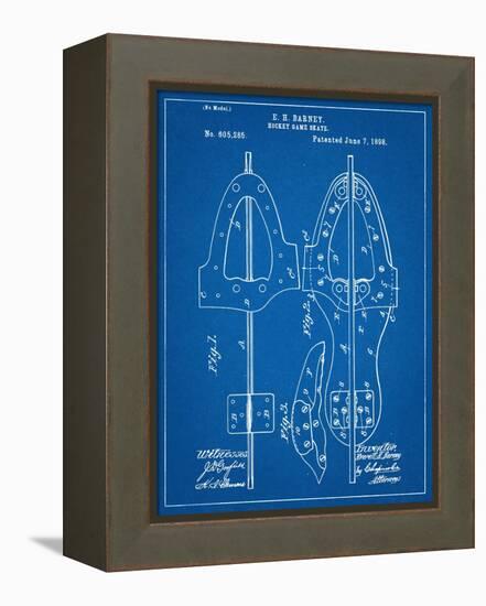 Hockey Skate Patent-null-Framed Stretched Canvas