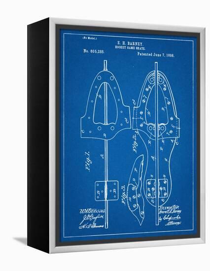 Hockey Skate Patent-null-Framed Stretched Canvas