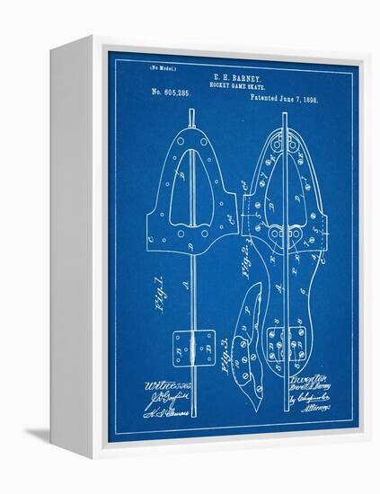 Hockey Skate Patent-null-Framed Stretched Canvas