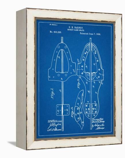 Hockey Skate Patent-null-Framed Stretched Canvas