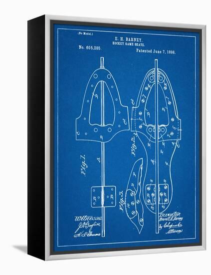 Hockey Skate Patent-null-Framed Stretched Canvas