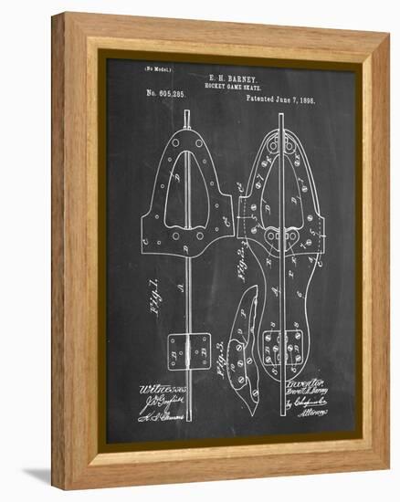 Hockey Skate Patent-null-Framed Stretched Canvas