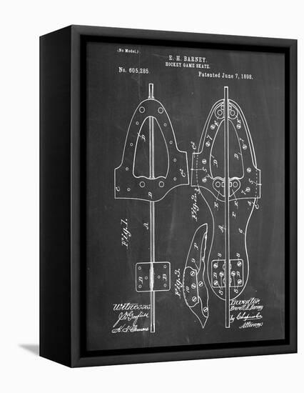 Hockey Skate Patent-null-Framed Stretched Canvas