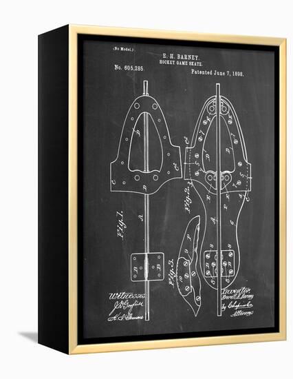 Hockey Skate Patent-null-Framed Stretched Canvas