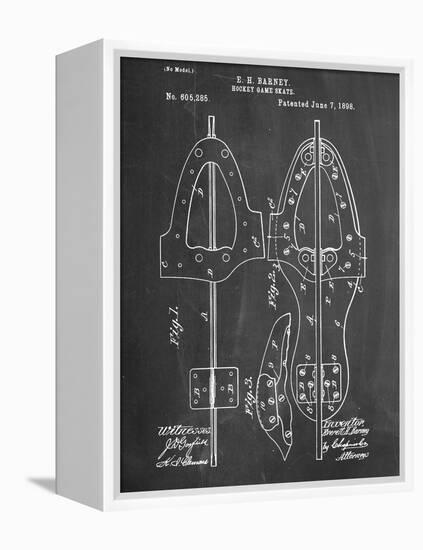 Hockey Skate Patent-null-Framed Stretched Canvas