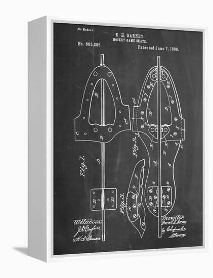 Hockey Skate Patent-null-Framed Stretched Canvas