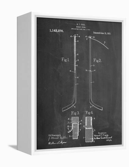 Hockey Stick Patent-null-Framed Stretched Canvas