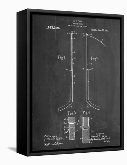 Hockey Stick Patent-null-Framed Stretched Canvas