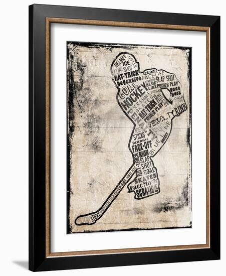 Hockey Type Black-Jace Grey-Framed Art Print