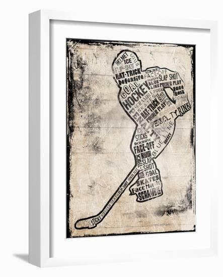 Hockey Type Black-Jace Grey-Framed Art Print