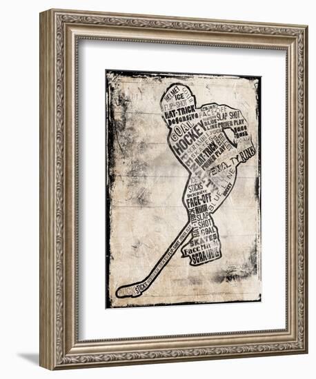 Hockey Type Black-Jace Grey-Framed Art Print