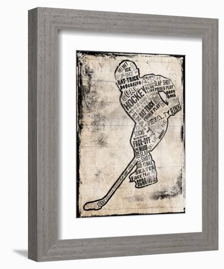 Hockey Type Black-Jace Grey-Framed Art Print