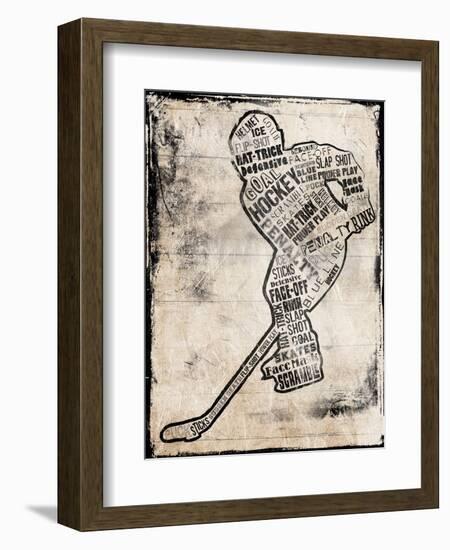 Hockey Type Black-Jace Grey-Framed Art Print