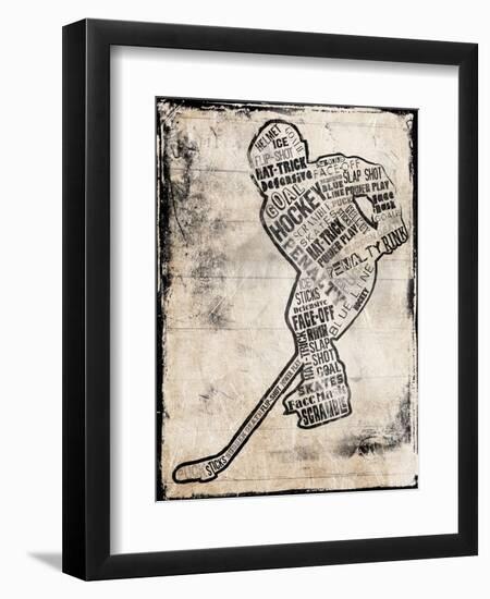 Hockey Type Black-Jace Grey-Framed Art Print