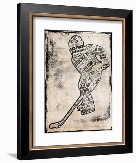 Hockey Type Black-Jace Grey-Framed Art Print