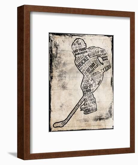 Hockey Type Black-Jace Grey-Framed Art Print