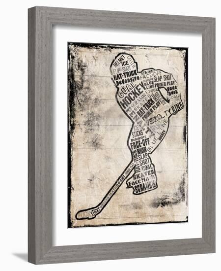 Hockey Type Black-Jace Grey-Framed Premium Giclee Print