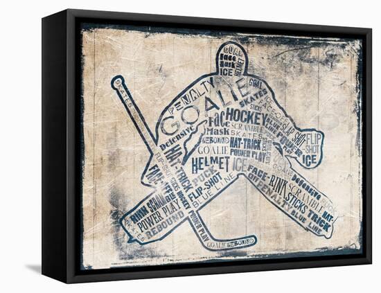 Hockey Type-Jace Grey-Framed Stretched Canvas