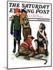 "Hockey Waits, Tying Skates," Saturday Evening Post Cover, December 17, 1927-Alan Foster-Mounted Giclee Print