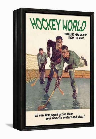 Hockey World-null-Framed Stretched Canvas