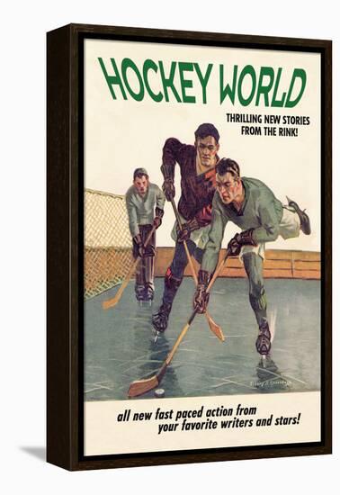 Hockey World-null-Framed Stretched Canvas