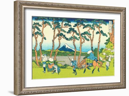 Hodogaya on the Tokaido, c.1830-Katsushika Hokusai-Framed Giclee Print