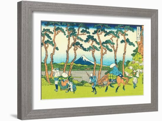 Hodogaya on the Tokaido, c.1830-Katsushika Hokusai-Framed Giclee Print