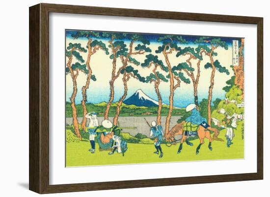 Hodogaya on the Tokaido, c.1830-Katsushika Hokusai-Framed Giclee Print