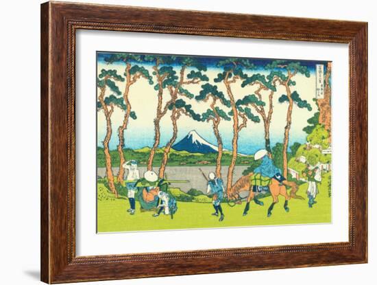 Hodogaya on the Tokaido, c.1830-Katsushika Hokusai-Framed Giclee Print