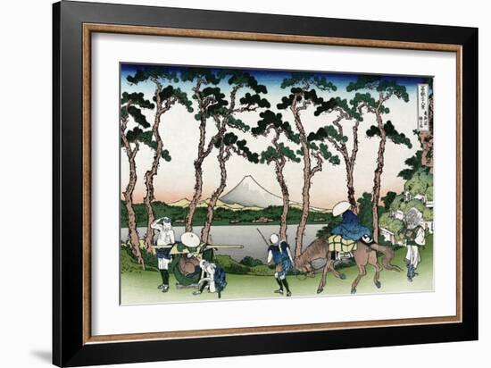 Hodogaya on the Tokaido Road-Katsushika Hokusai-Framed Art Print