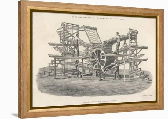 Hoe's Six Feeder Type Revolving Fast Printing Machine-Laurence Stephen Lowry-Framed Stretched Canvas