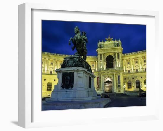 Hofburg at Night, UNESCO World Heritage Site, Vienna, Austria, Europe-Stuart Black-Framed Photographic Print