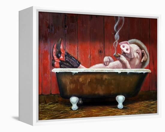 Hog Heaven-Lucia Heffernan-Framed Stretched Canvas