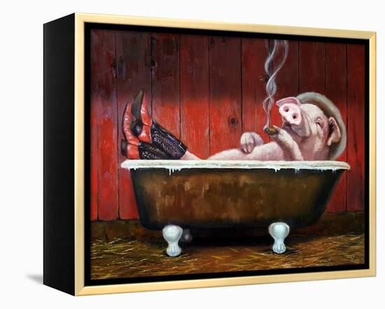 Hog Heaven-Lucia Heffernan-Framed Stretched Canvas