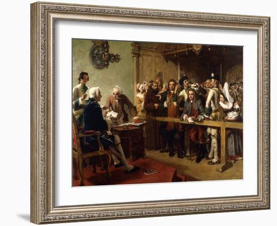 Hogarth Brought Before the Governor of Calais as a Spy-William Powell Frith-Framed Giclee Print