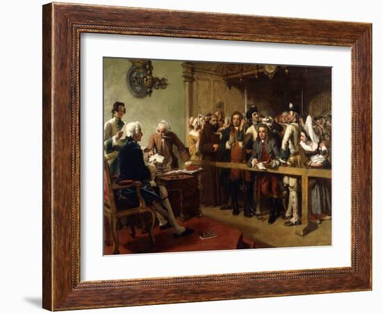 Hogarth Brought Before the Governor of Calais as a Spy-William Powell Frith-Framed Giclee Print