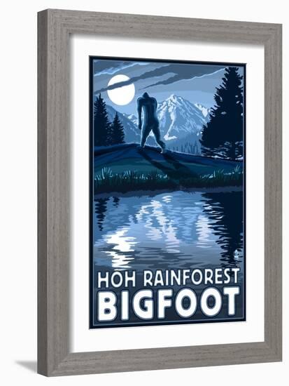 HOH Rainforest, Washington - Bigfoot-Lantern Press-Framed Art Print