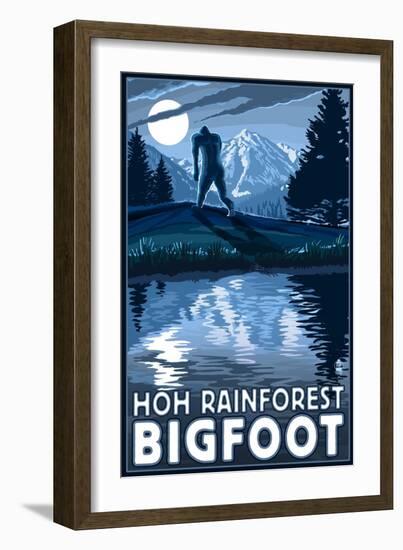 HOH Rainforest, Washington - Bigfoot-Lantern Press-Framed Art Print