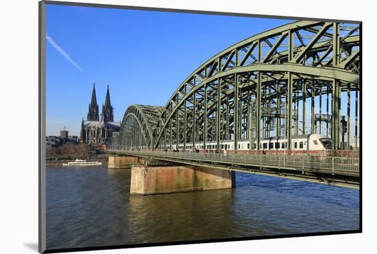 Hohenzollern Bridge with Cologne Cathedral, Cologne, North Rhine-Westphalia, Germany, Europe-Hans-Peter Merten-Mounted Photographic Print