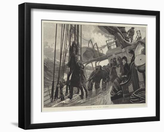 Hoisting Sail in the Atlantic-Alfred Edward Emslie-Framed Giclee Print