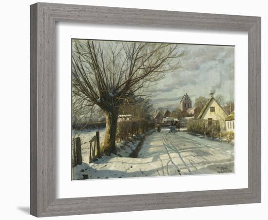 Hoje Taastrup Church, Outside Copenhagen, 1922-Peder Mork Monsted-Framed Giclee Print