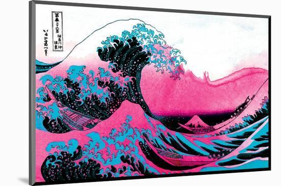 Hokusai - Pink Wave II-null-Mounted Art Print