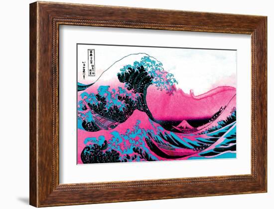 Hokusai - Pink Wave II-null-Framed Art Print