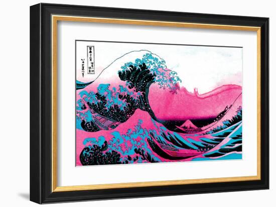 Hokusai - Pink Wave II-null-Framed Art Print