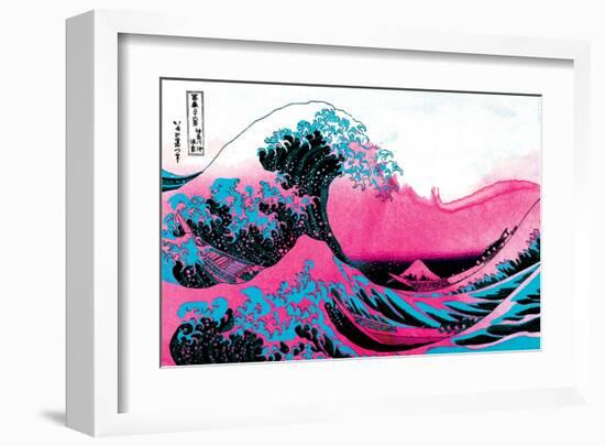 Hokusai - Pink Wave II-null-Framed Art Print