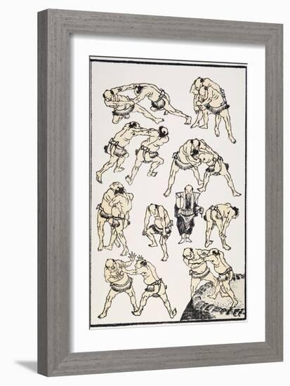 Hokusai: Sumo-Katsushika Hokusai-Framed Giclee Print